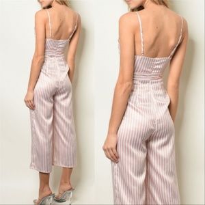MODA ME COUTURE Pants - PANTS JUMPSUIT PINK STRIPED JUMPSUIT MODA ME COUTURE Pants - PANTS JUMPSUIT PINK STRIPED JUMPSUIT
